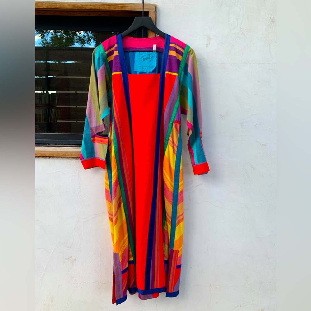 JOSEFA Vintage Mexican 70s Caftan Dress. Multi Colored in Size Small.